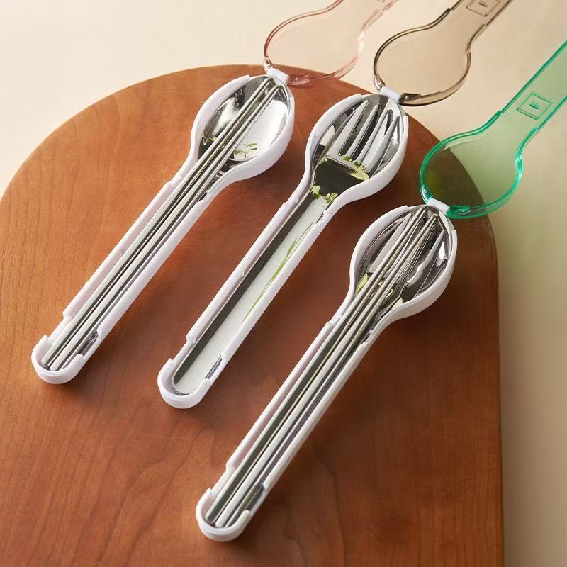Camping Cooking Set Stainless Steel - Draagbare bestekset met opbergdoos Camping Reizen