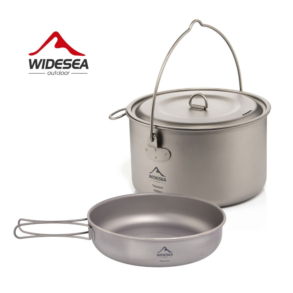 Camping Cooking Rice - Widesea Camping Tafelgerei Titanium Kookgerei Set