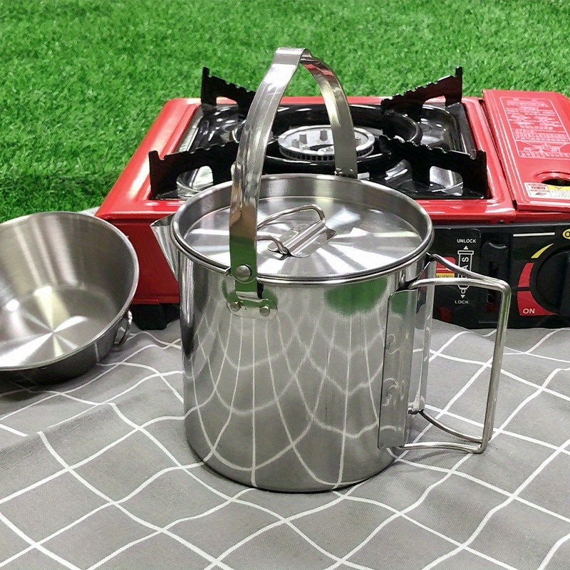 Camping Cooking Set Stainless Steel - 1PC compacte en draagbare 1,2L stalen