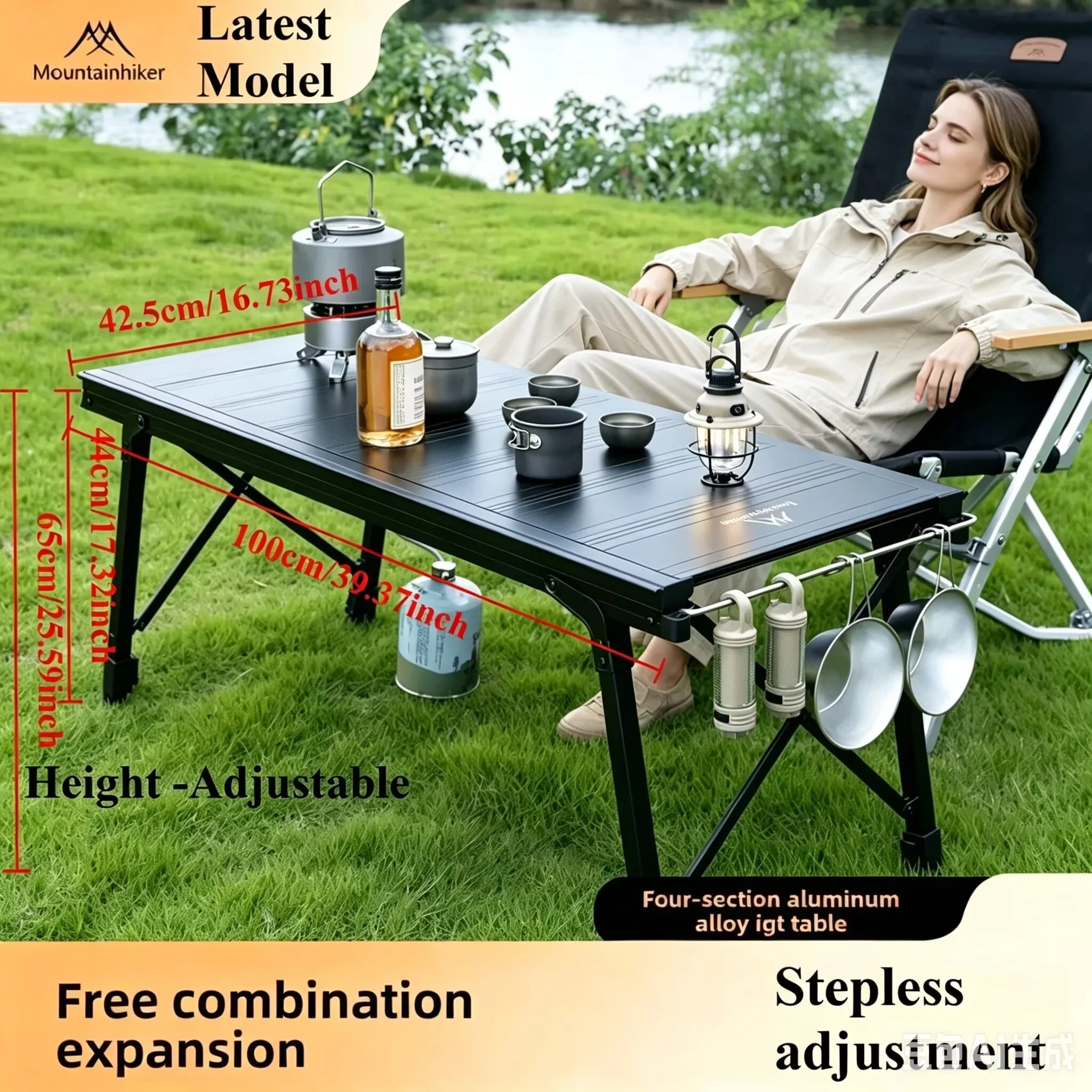 Camping Cooking Options - Opvouwbare IGT Camping Lifttafel, Draagbare Outdoor