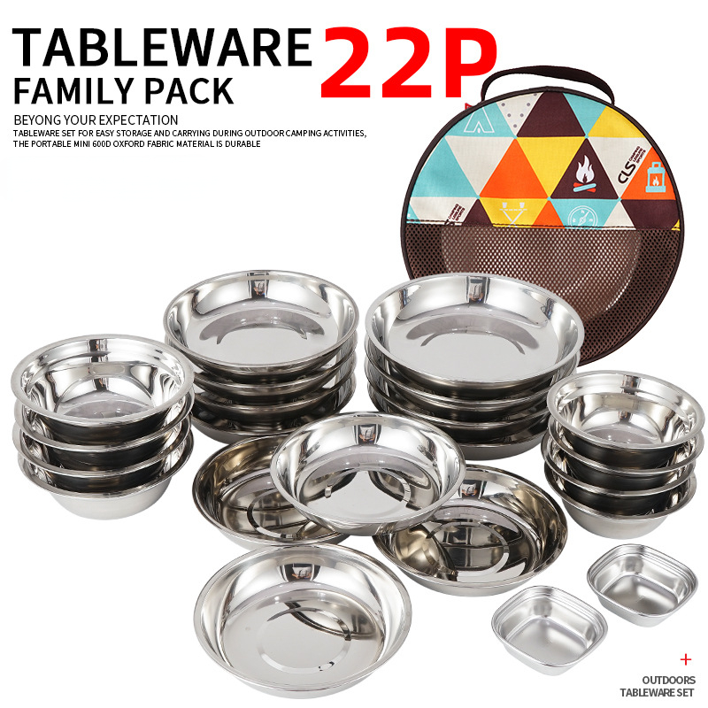 Camping Cooking Dining Set - Nieuw Kamp Koken Draagbare Eetplaat Set