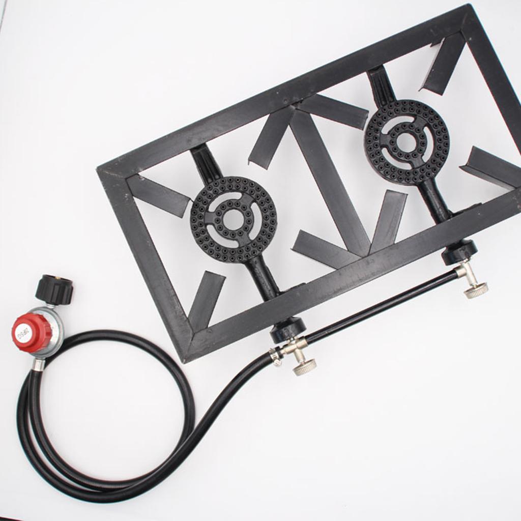 Camping Double Cooking Stove - Gasfornuis met dubbele brander en verstelbare