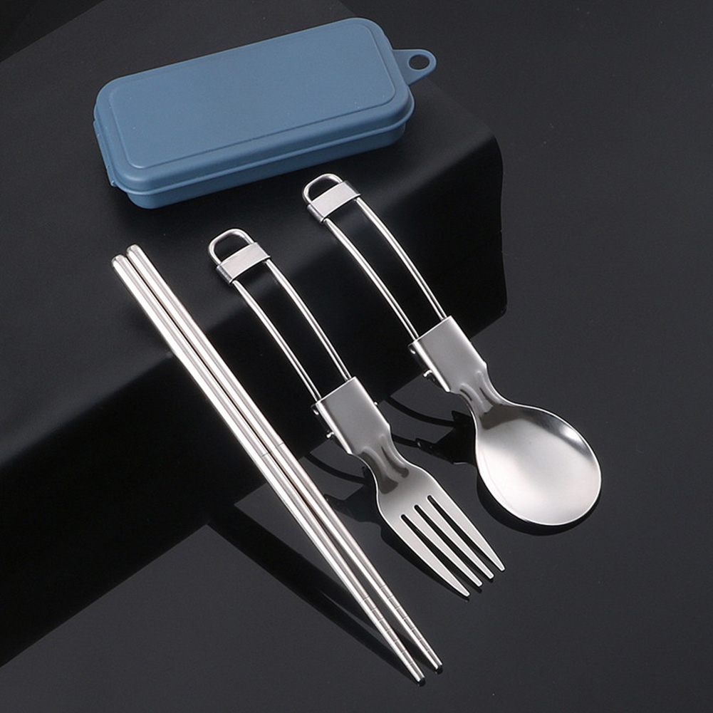 Camping Cooking Set Stainless Steel - Picknickbestek Kampeergerei Gemakkelijk op te bergen