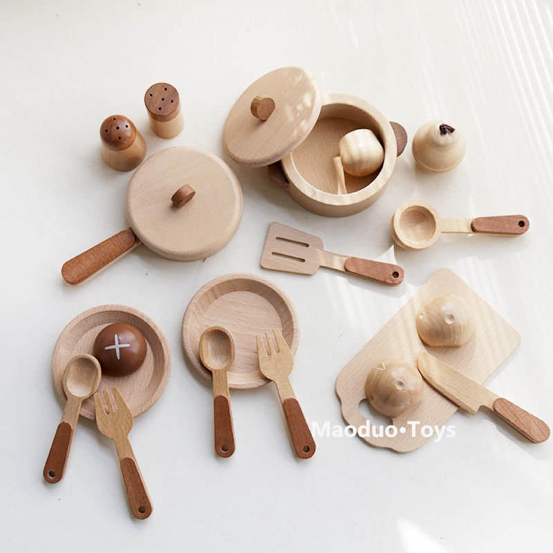 Camping Cooking Tool Set - Maoduo Toys Beukenhouten Kinderkeuken Speelset Kookgerei