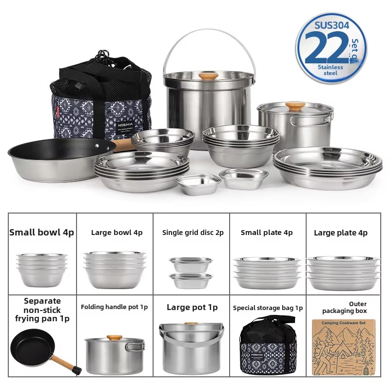 Camping Cooking Rice - NOBANA Nieuwste Outdoor Rvs Pot Set