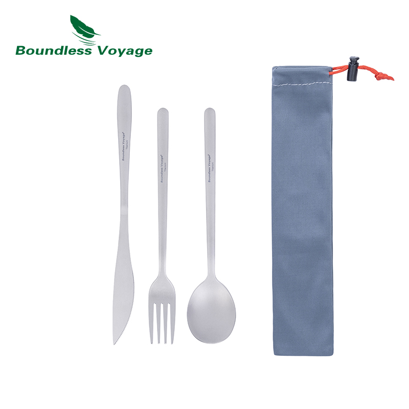 Camping Cooking Cutlery Set - Grenzeloze Reis Titanium Diner Set Camping