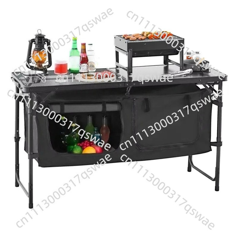 Camping Cooking Options - In hoogte verstelbare campingkeuken-eettafel, draagbaar buitenkookstation