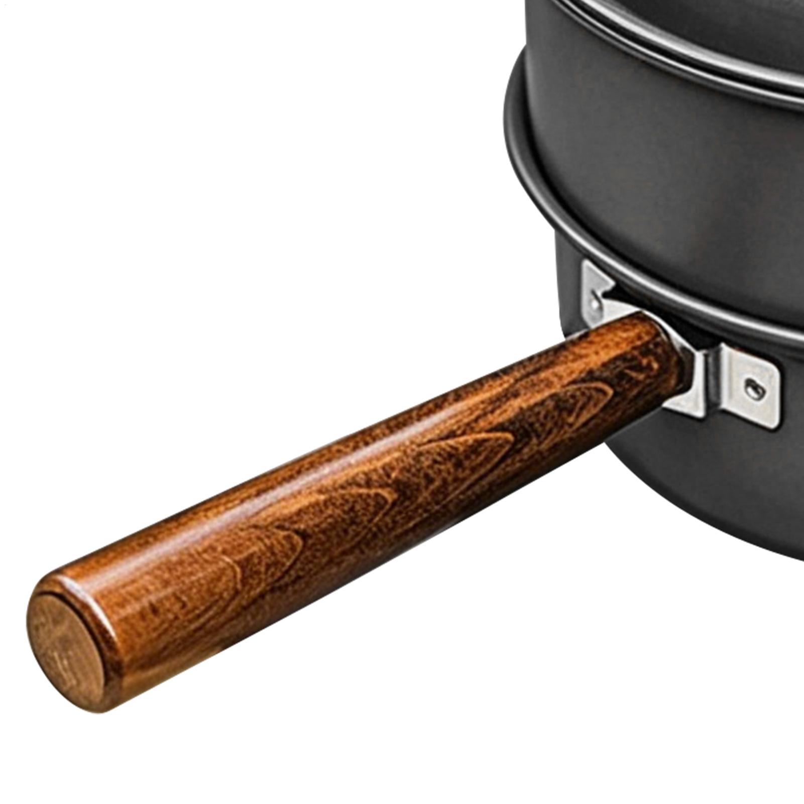 Camping Double Cooking Stove - Backpacking Pot Dubbellaags Met Houten Handvat
