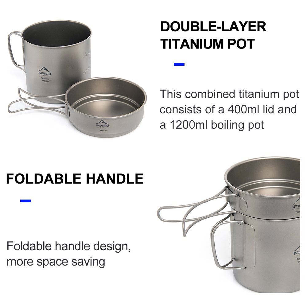 Widesea Ultralight Titanium Ca - Camping Cooking Set Stainless Steel recensie en prijs