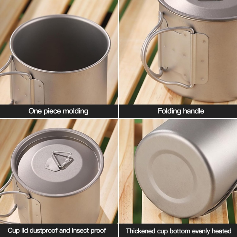 Titanium campingmok met inklap - Camping Cooking Set Stainless Steel recensie en prijs