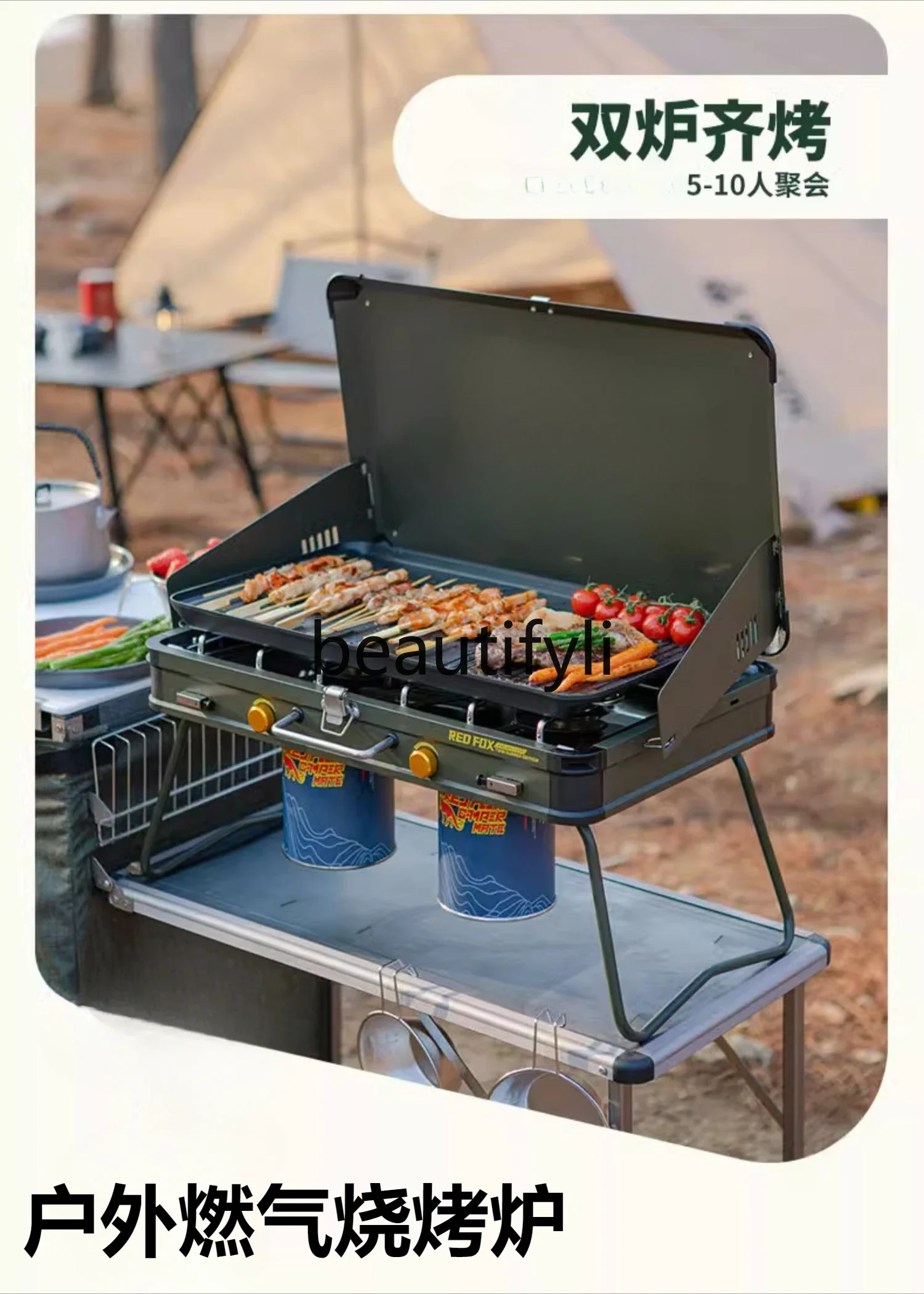 Z189 Gasgrill met dubbele kop  - Camping Double Cooking Stove recensie en prijs