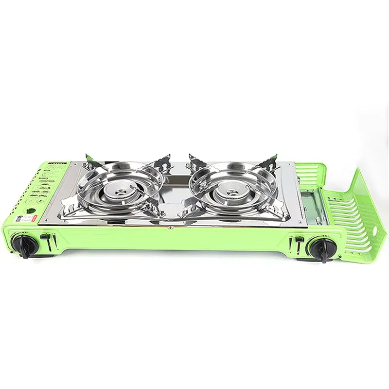 Draagbare buiten campingtafel  - Camping Double Cooking Stove recensie en prijs