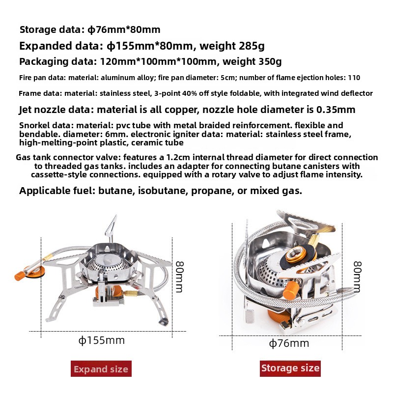 Draagbare, winddichte gasfornu - Camping Cooking Gas Canister recensie en prijs
