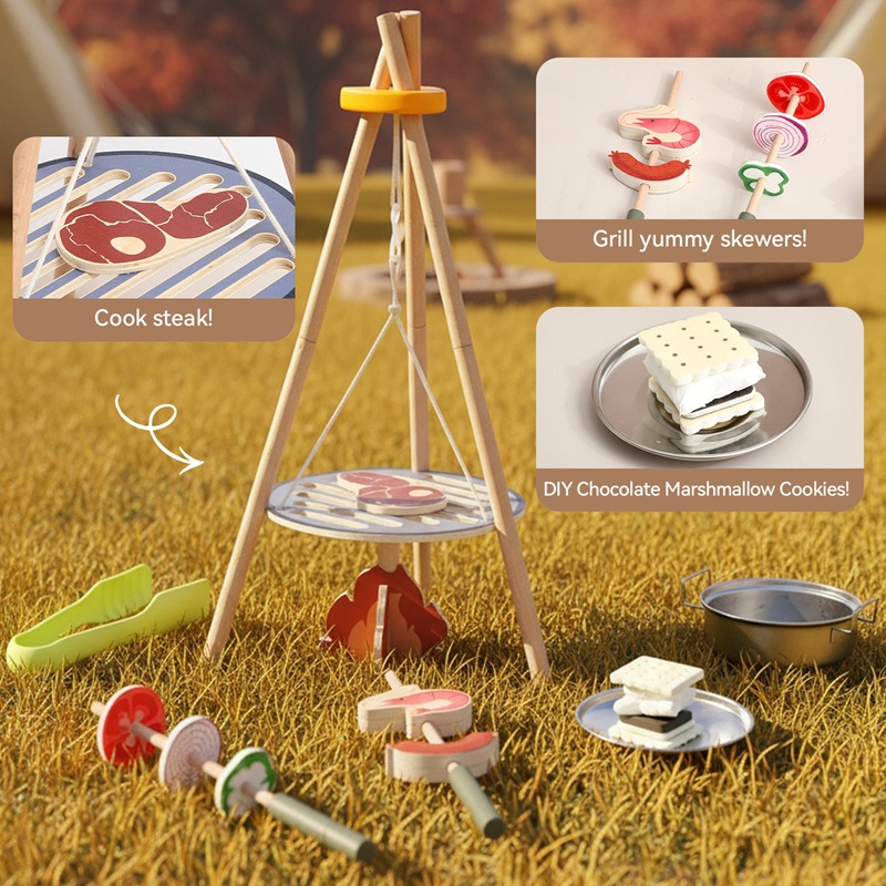 Houten Kinder Camping Barbecue - Camping Cooking Kids recensie en prijs