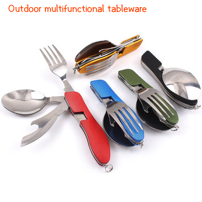 Roestvrijstalen bestek 4-in-1  - Camping Cooking Tool Set recensie en prijs
