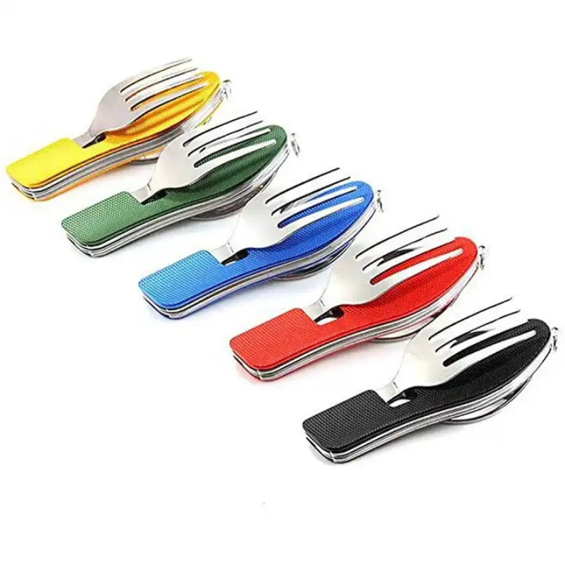 Roestvrijstalen bestek 4-in-1  - Camping Cooking Tool Set recensie en prijs
