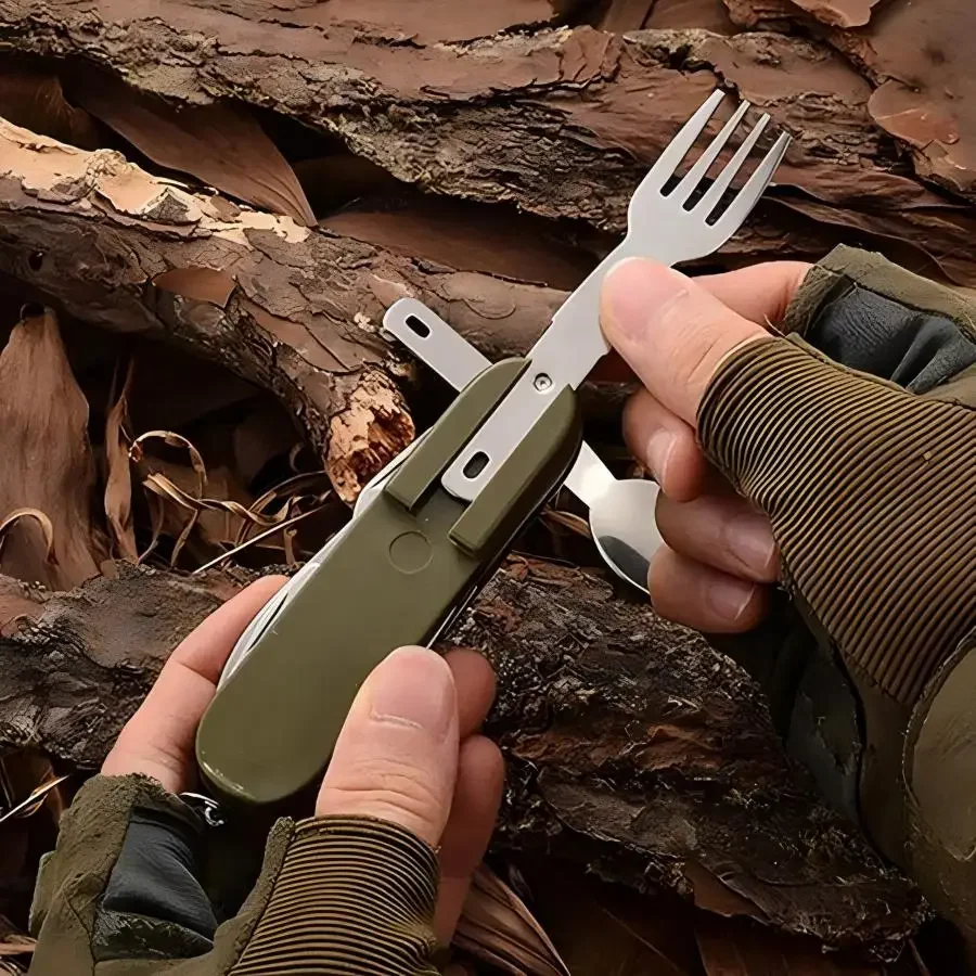 Campinguitrusting 5-in-1 reiss - Camping Cooking Set Stainless Steel recensie en prijs
