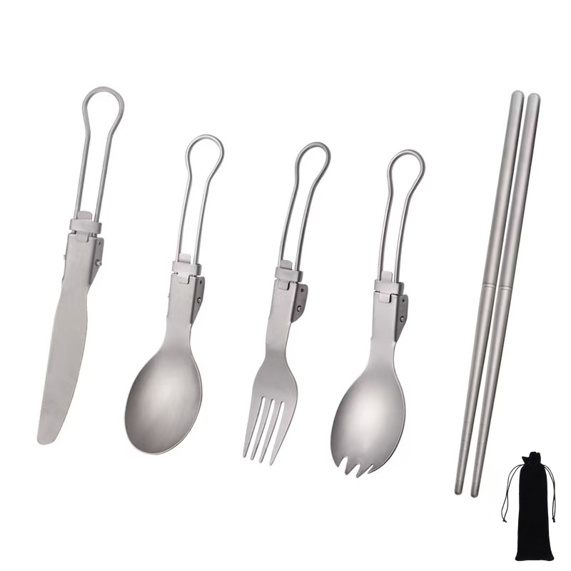 Titanium opvouwbare bestekset  - Camping Cooking Cutlery Set recensie en prijs