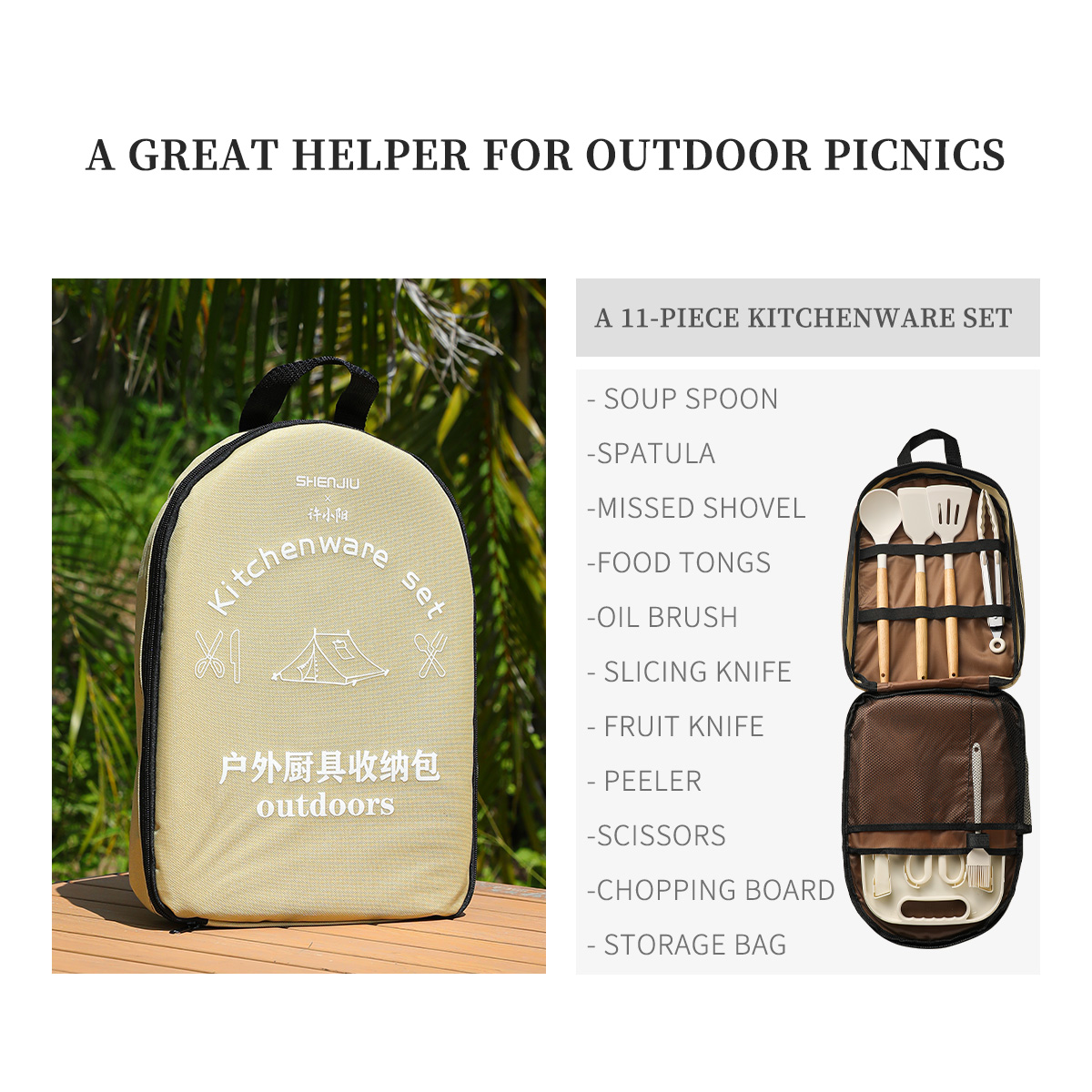Draagbare Outdoor Picknick Set - Camping Cooking Knife Set recensie en prijs