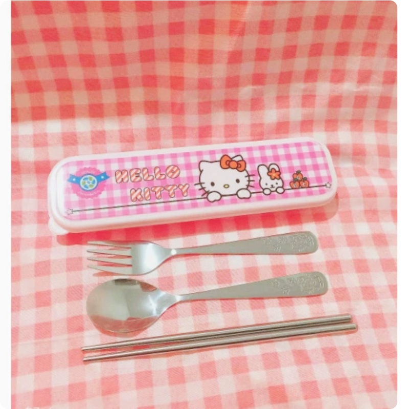Hello Kitty RVS Lepel Vork Eet - Camping Cooking Set Stainless Steel recensie en prijs