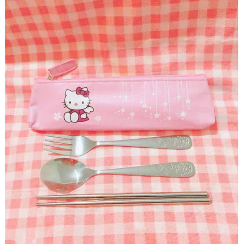 Hello Kitty RVS Lepel Vork Eet - Camping Cooking Set Stainless Steel recensie en prijs