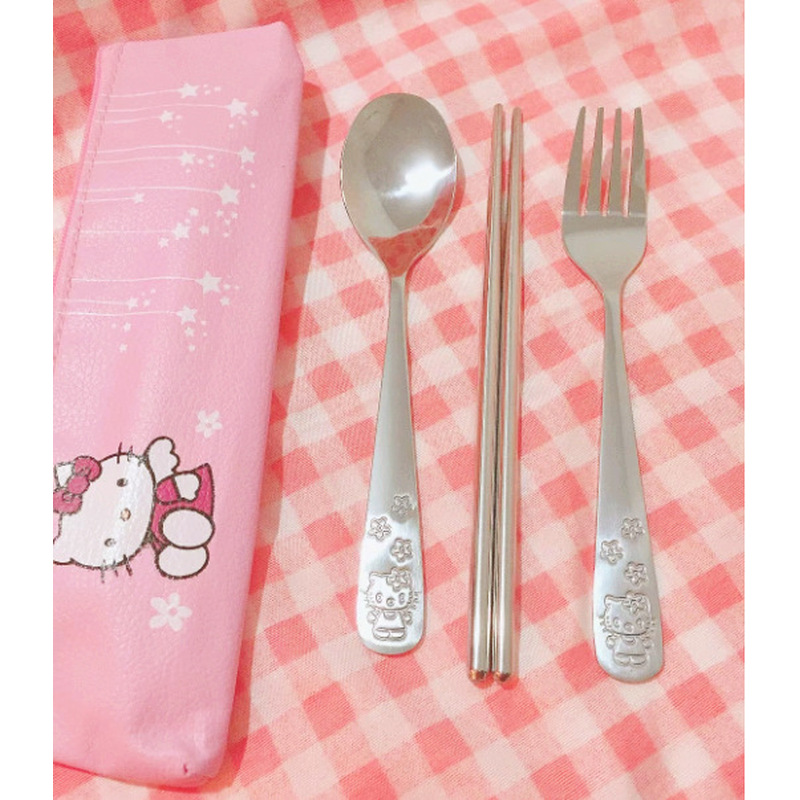 Hello Kitty RVS Lepel Vork Eet - Camping Cooking Set Stainless Steel recensie en prijs