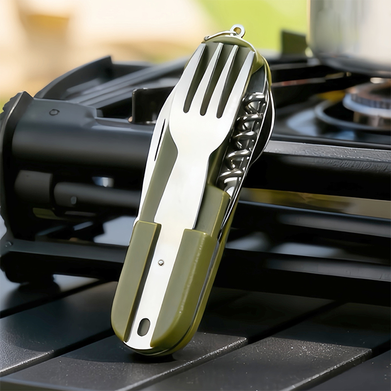 Nieuwe roestvrijstalen 7-in-1  - Camping Cooking Cutlery Set recensie en prijs